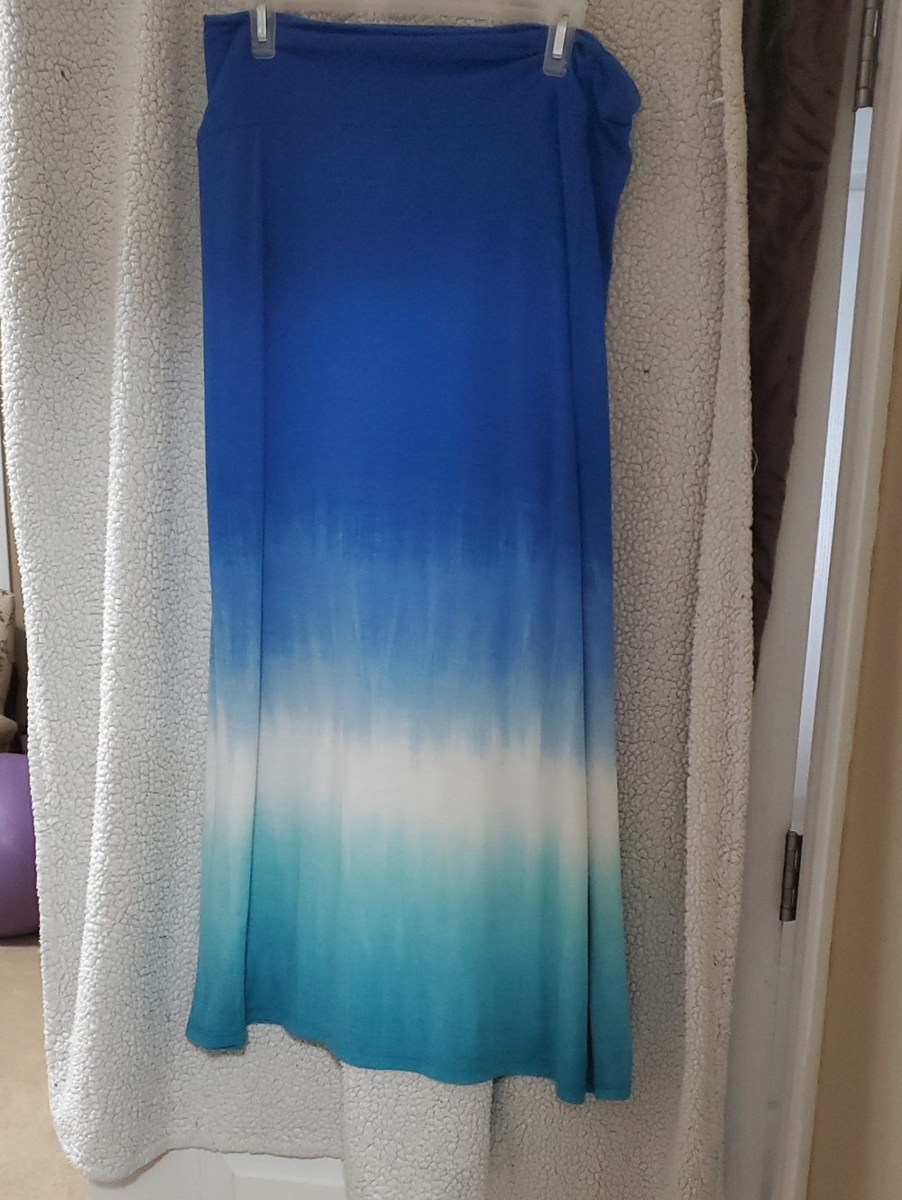 Faded Glory Blue to Teal Ombre Maxi Skirt